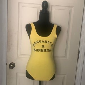 Freeze yellow  bodysuit new without tags size small
